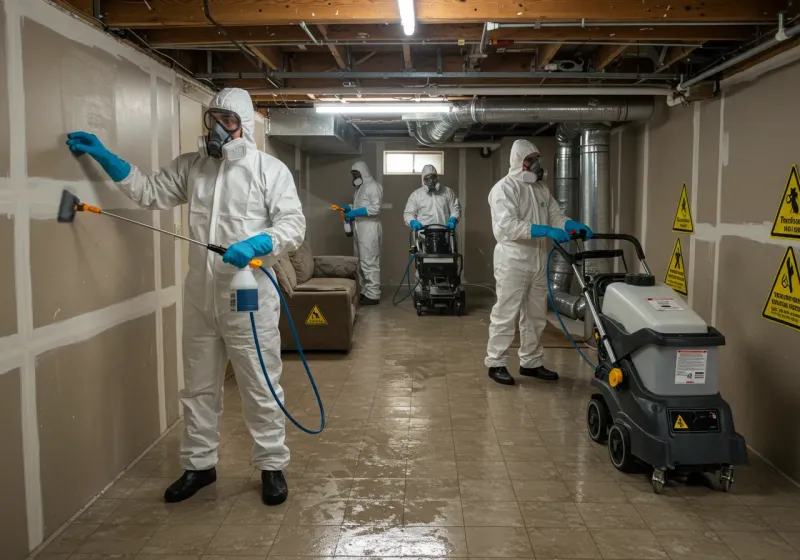 Basement Moisture Removal and Structural Drying process in Roselawn, IN